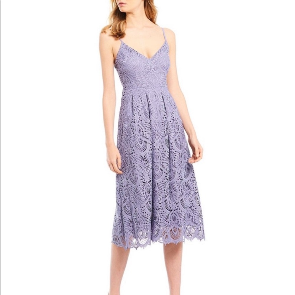LAST CHANCE ⏰ Gianni Bini Purple Formal Midi Abigail Lace Dress